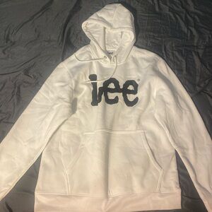 Lee Men's White and Black Hoodie Sweater
